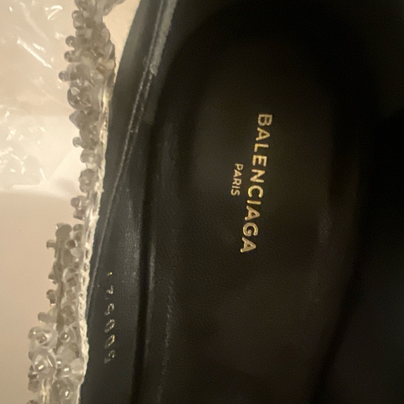 Balenciaga Black Talon Slash Satin Pumps with Sequins Appliqué Size 39 - Picture 3 of 8